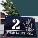 Házszámtábla - VIRÁG, NÖVÉNY mintával, lézervágott 