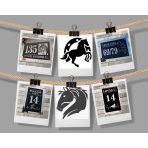 Házszámtábla LOVAS mintával