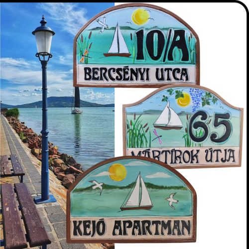 BALATON MINTÁS FESTETT HÁZSZÁMTÁBLA