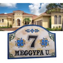 Spanyol csempe - FESTETT HÁZSZÁMTÁBLA