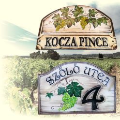 SZŐLŐ MINTÁS FESTETT HÁZSZÁMTÁBLA