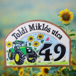 TRAKTOR MINTÁS FESTETT HÁZSZÁMTÁBLA