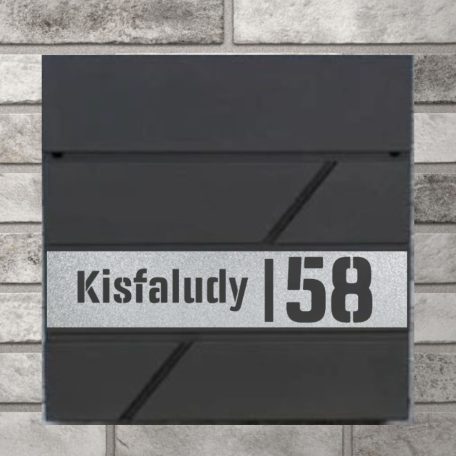 Modern utcaneves házszámos postaláda 