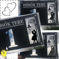 SZOLÁR VILÁGÍTÓ KUTYA-CICA - házszámtábla